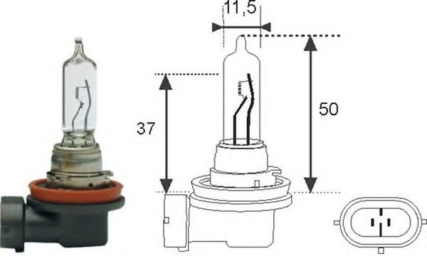 Bec far faza lunga H9 12V/65W PGJ19-5