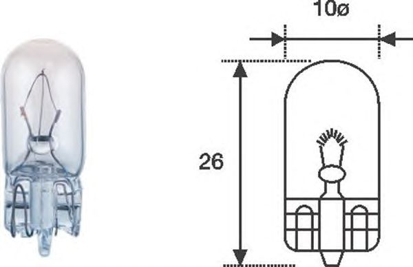 Bec iluminare numar circulatie W3W 12V/3W