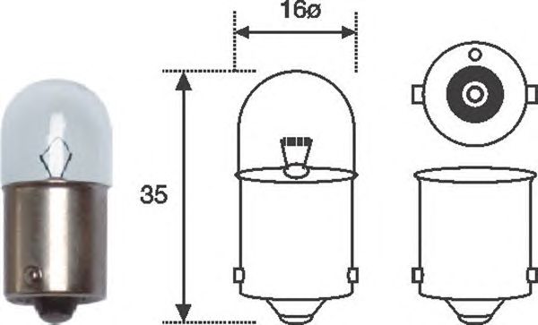 Bec R5W 12V/5W BA15S (metalic) 10 buc.