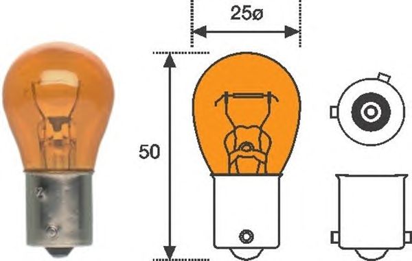 Bec 12V/21W PY21W BAU15S AMBER 10 buc