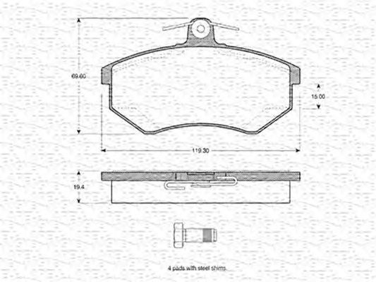 set placute frana,frana disc