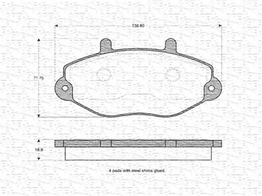 set placute frana,frana disc