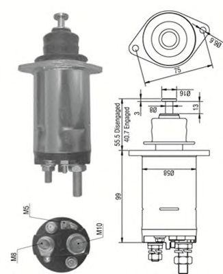 Solenoid, electromotor