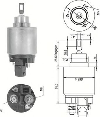 Solenoid, electromotor VW